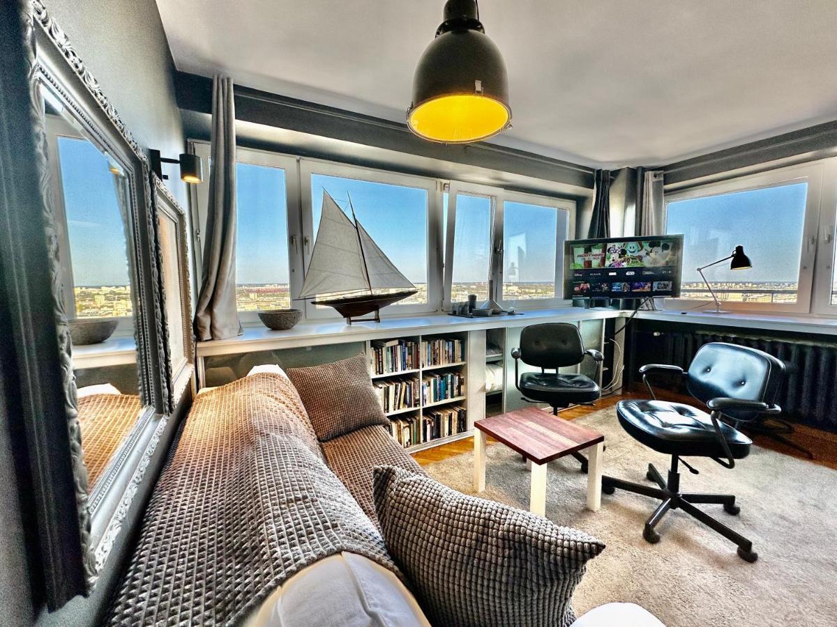 Super Apartament Grey Centrum 2X Metro Fast Wifi 300 Mbs Netflix Appletv Smarttv Spotify Panorama Miasta ワルシャワ エクステリア 写真